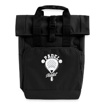 Padel Addict Tennis Ball Sport - Roll Top Backpack with Two Handles - black - Front