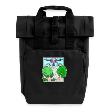 Drohne - Rolltop Rucksack mit zwei Griffen - Schwarz - Vorne