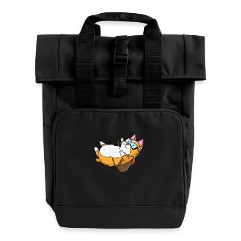Chat en parachute - Sac à dos Roll Top à deux anses - noir - Devant