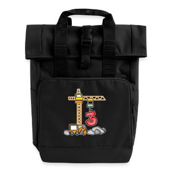 Bagger T-Shirt 3. Geburtstag 3 Jahre Jungen Shirt - Sac à dos Roll Top à deux anses - noir - Devant