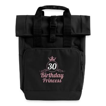 30. Geburtstag 30 Jahre 30er Birthday Princess - Rolltop Rucksack mit zwei Griffen - Schwarz - Vorne
