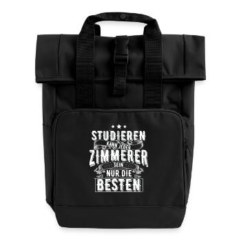 Zimmerer - Rolltop Rucksack mit zwei Griffen - Schwarz - Vorne