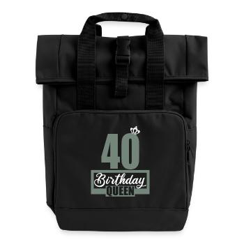 40. Geburtstag 40 Jahre 40er Birthday Queen - Rolltop Rucksack mit zwei Griffen - Schwarz - Vorne