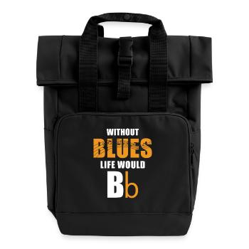 Blues - Rolltop Rucksack mit zwei Griffen - Schwarz - Vorne