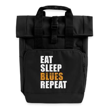 Blues Eat Sleep Blues Repeat - Rolltop Rucksack mit zwei Griffen - Schwarz - Vorne