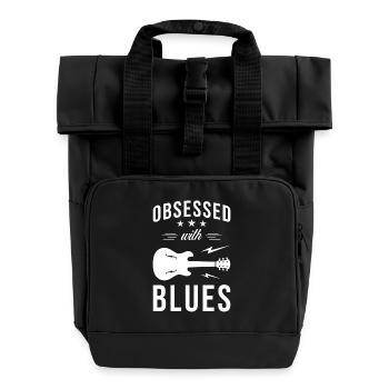 Blues Musik Spruch Geschenk - Rolltop Rucksack mit zwei Griffen - Schwarz - Vorne
