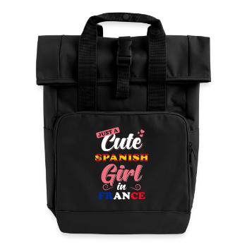 Espagne France Proverbe - Sac à dos Roll Top à deux anses - noir - Devant