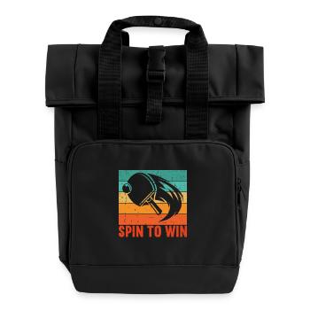 Table Tennis Spin to Win Player Player - Roll Top Backpack with Two Handles - black - Front