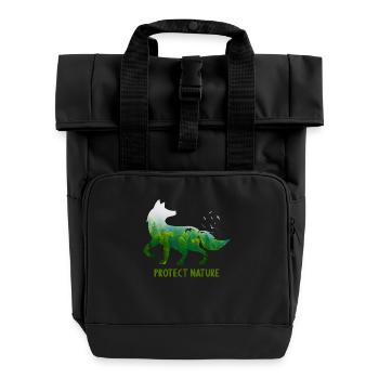 Protect Nature Fox Protection du bien-être animal - Sac à dos Roll Top à deux anses - noir - Devant
