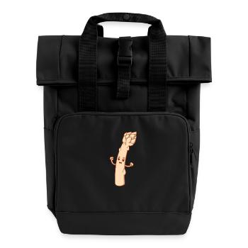 Comic Spargel - Rolltop Rucksack mit zwei Griffen - Schwarz - Vorne