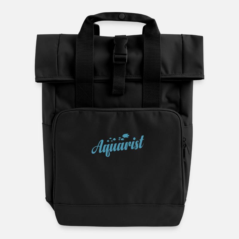 Aquarium Aquarist - Roll Top Backpack with Two Handles - black