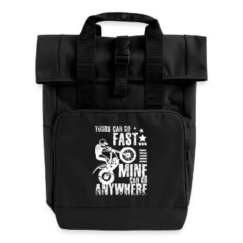 Moto trial bike - Roll Top Backpack with Two Handles - black - Front