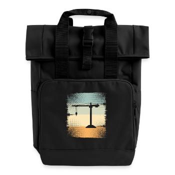 Kran - Rolltop Rucksack mit zwei Griffen - Schwarz - Vorne