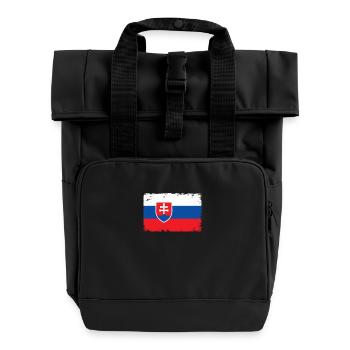 Slowakei Herzschlag Flagge Vintage Slowakei - Rolltop Rucksack mit zwei Griffen - Schwarz - Vorne