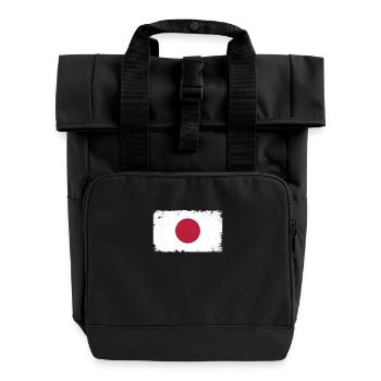 Japan Herzschlag Flagge Vintage Japan - Rolltop Rucksack mit zwei Griffen - Schwarz - Vorne