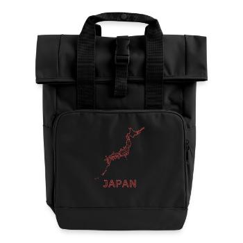 Japan Lineart - Roll Top Backpack with Two Handles - black - Front