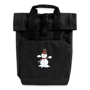 Prag Schneemann - Rolltop Rucksack mit zwei Griffen - Schwarz - Vorne