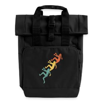 Klettern Mädchen Kletterer - Rolltop Rucksack mit zwei Griffen - Schwarz - Vorne