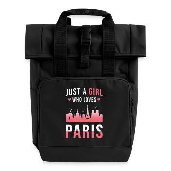 Paris - Roll Top Backpack with Two Handles - black - Front