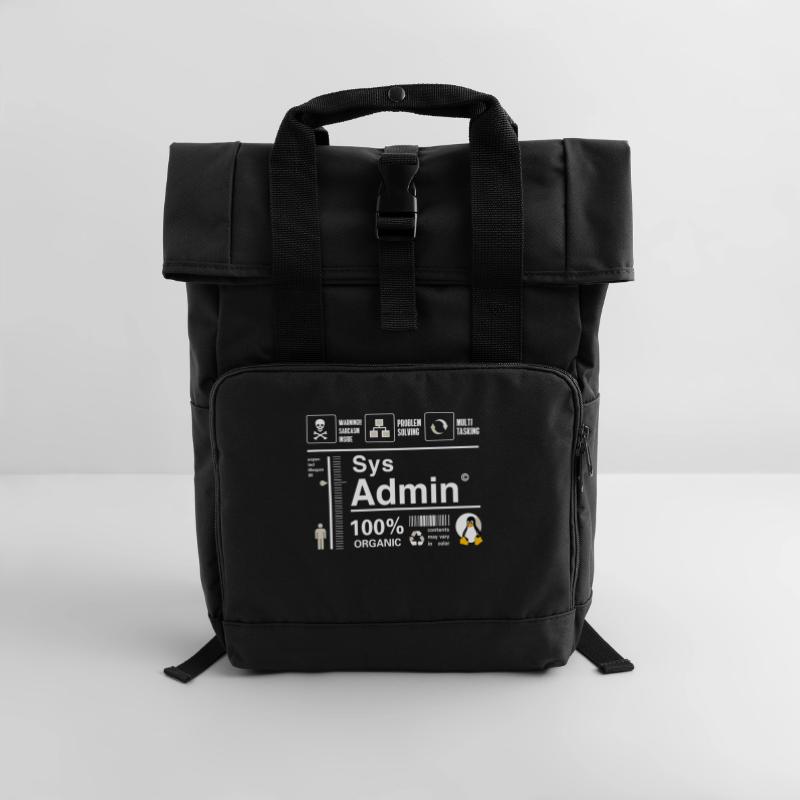 Sys Admin Penguin Computer Nerd pc Board cpu inh Roll Top Backpack with Two Handles