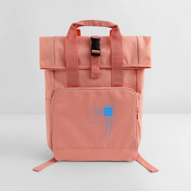 platine blau computer pc Admin Core cpu Nerd code Rolltop Rucksack mit zwei Griffen