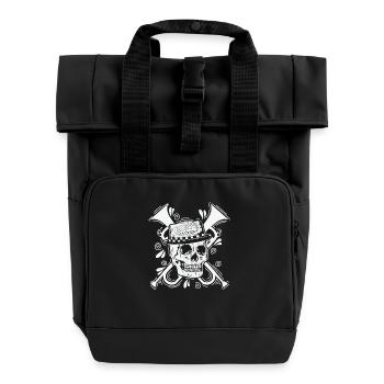 Ska Totenkopf mit Hut Trompete Musikstil - Rolltop Rucksack mit zwei Griffen - Schwarz - Vorne