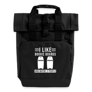 Bodyboarding Boogie Boarding - Rolltop Rucksack mit zwei Griffen - Schwarz - Vorne