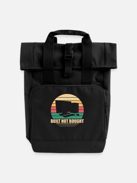 PC selber bauen - Rolltop Rucksack mit zwei Griffen - Schwarz
