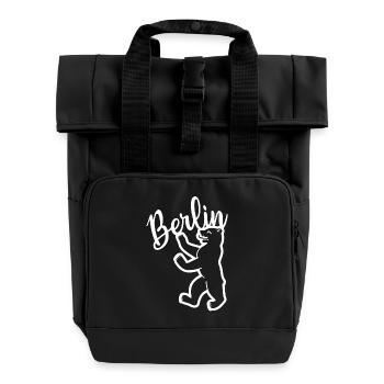 Berlin Bär - Rolltop Rucksack mit zwei Griffen - Schwarz - Vorne