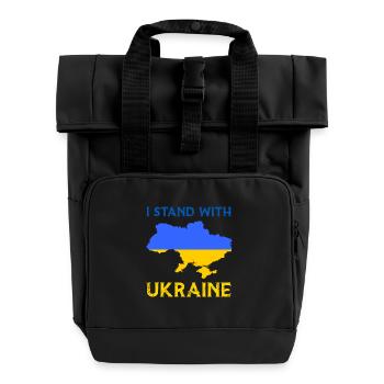 I Stand With Ukraine Flag - Ukraine Strong - Sac à dos Roll Top à deux anses - noir - Devant
