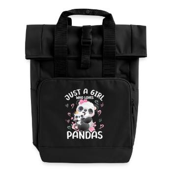 Panda Babypanda Juste une fille qui aime les pandas - Sac à dos Roll Top à deux anses - noir - Devant