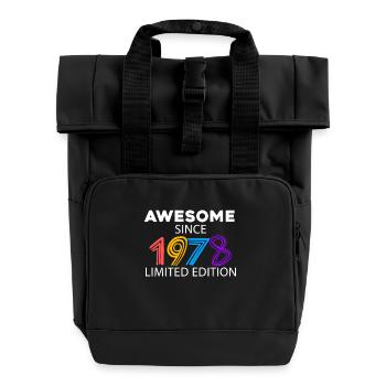 Fantastic since 1978 - born in 1978 - Roll Top Backpack with Two Handles - black - Front