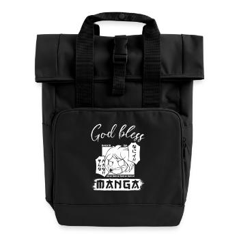 Manga Geschenk - Rolltop Rucksack mit zwei Griffen - Schwarz - Vorne