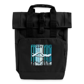 Retro Vintage Freediving - Roll Top Backpack with Two Handles - black - Front