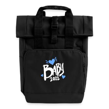Baby 2022 - Birth Pregnant 2022 - Roll Top Backpack with Two Handles - black - Front