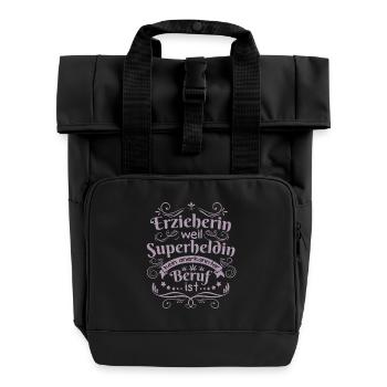 Erzieherin geschenkideen - Rolltop Rucksack mit zwei Griffen - Schwarz - Vorne