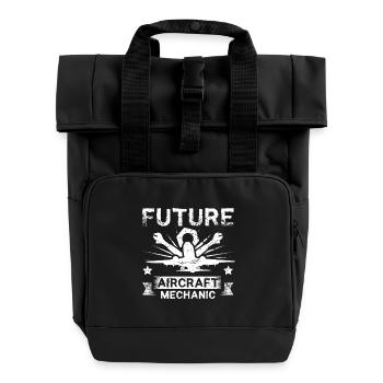 Future aircraft mechanic - Rolltop Rucksack mit zwei Griffen - Schwarz - Vorne