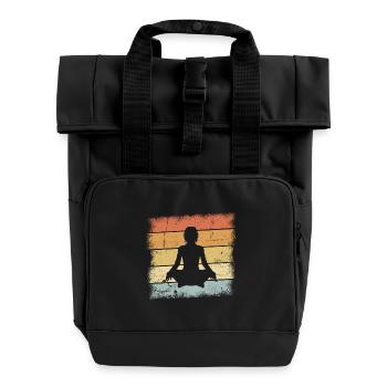 Yoga Namaste - Rolltop Rucksack mit zwei Griffen - Schwarz - Vorne
