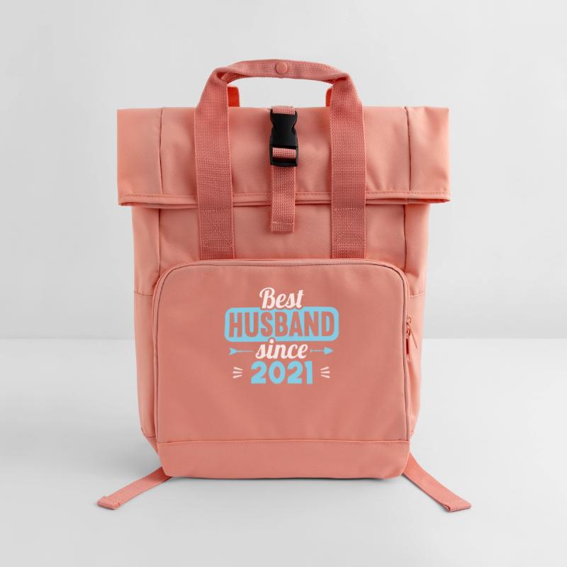 Beste Ehefrau Bester Ehemann seit 2021 Rolltop Rucksack mit zwei Griffen