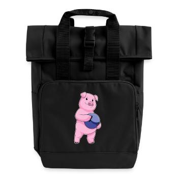 Boule de bowling cochon - Sac à dos Roll Top à deux anses - noir - Devant