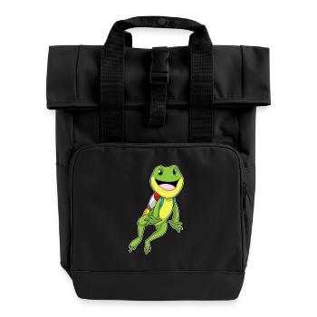 Frosch Jetpack - Rolltop Rucksack mit zwei Griffen - Schwarz - Vorne