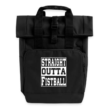 Fistball Spruch lustig - Rolltop Rucksack mit zwei Griffen - Schwarz - Vorne