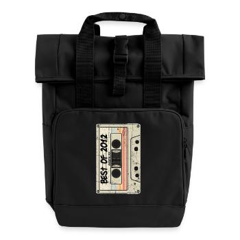 Best of 2012 Kasette Retro Tape - Rolltop Rucksack mit zwei Griffen - Schwarz - Vorne