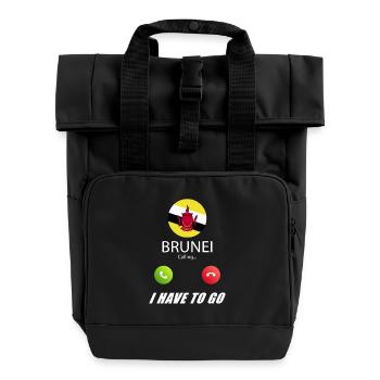 Brunei ruft an Lusiger Flaggen Spruch - Rolltop Rucksack mit zwei Griffen - Schwarz - Vorne