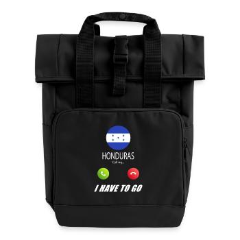 Honduras calls lusiger flags saying - Roll Top Backpack with Two Handles - black - Front