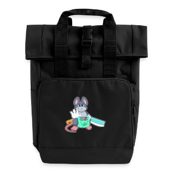 Mouse Hairdresser Razor - Roll Top Backpack with Two Handles - black - Front