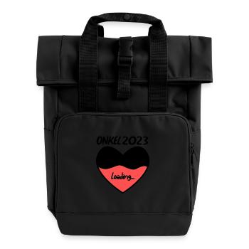 Onkel 2023 herz loading - Rolltop Rucksack mit zwei Griffen - Schwarz - Vorne