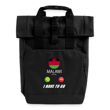 Malawi calls lusiger flags - Roll Top Backpack with Two Handles - black - Front
