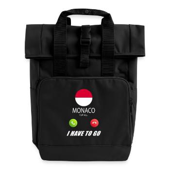 Monaco ruft an Lusiger Flaggen Spruch - Rolltop Rucksack mit zwei Griffen - Schwarz - Vorne