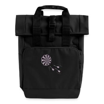 Dart Board Dartpfeile - Rolltop Rucksack mit zwei Griffen - Schwarz - Vorne